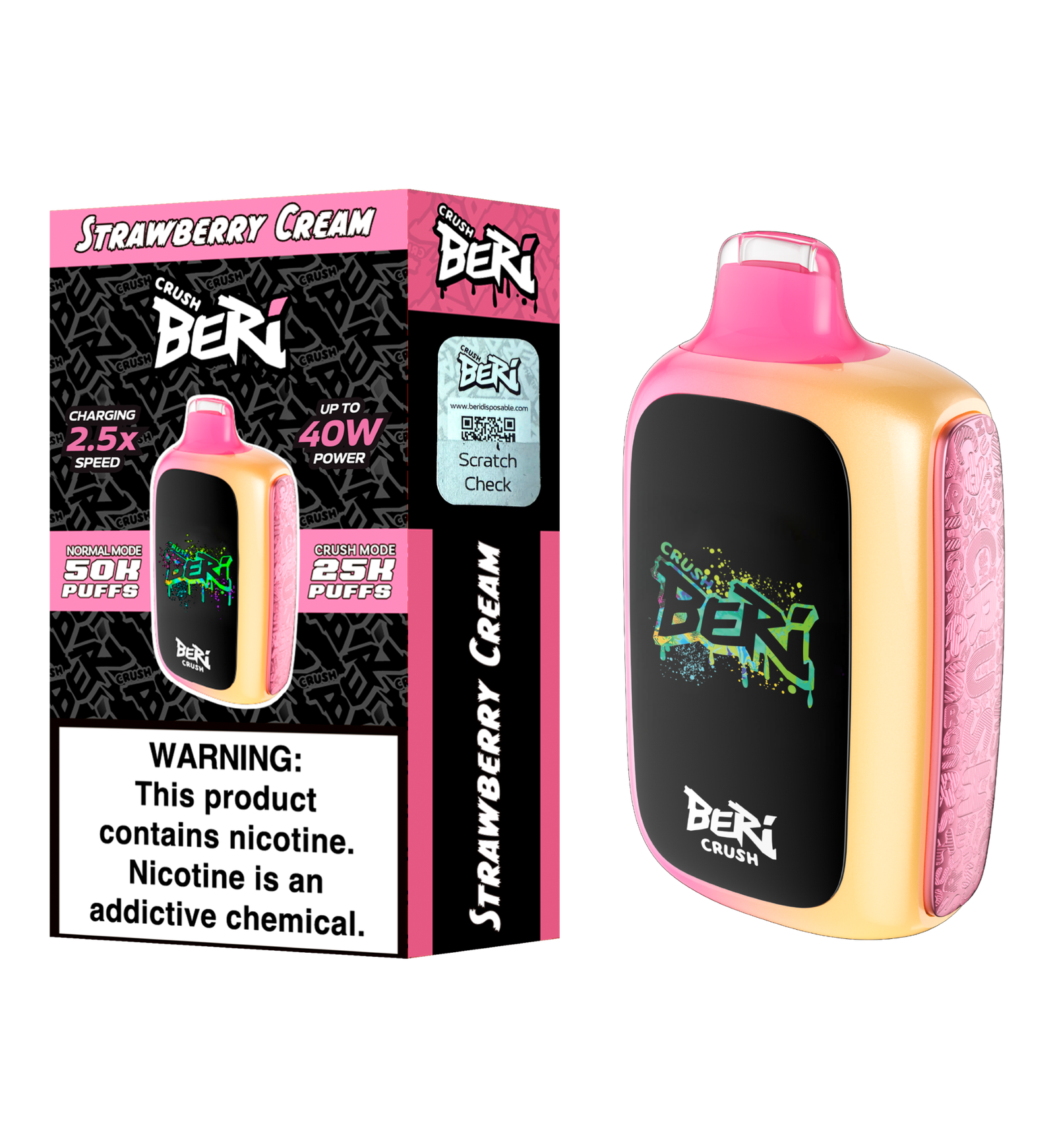 Strawberry Cream Beri Crush 50K Puffs Disposable Vape