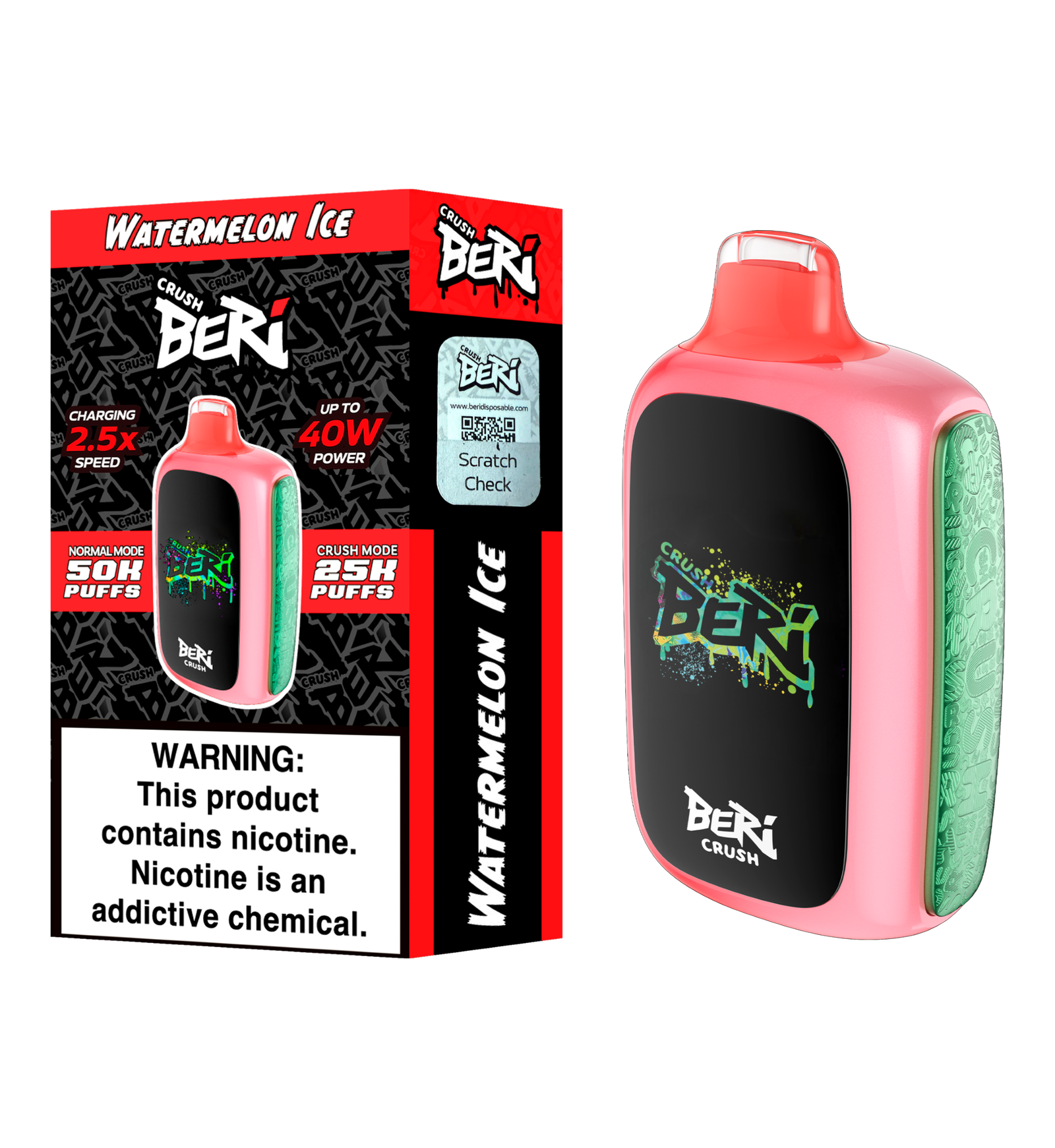 Watermelon Ice Beri Crush 50K Puffs Disposable Vape
