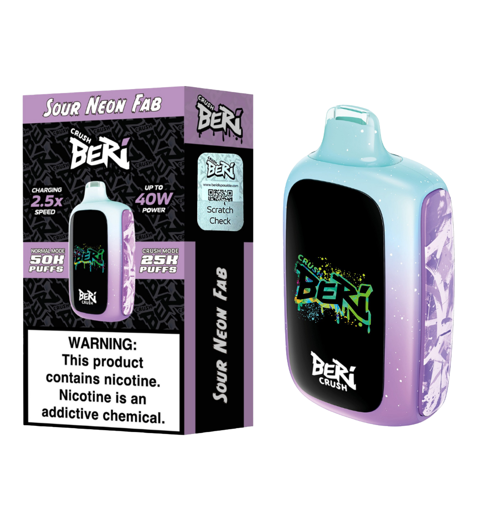Sour Neon Fab Beri Crush 50k Disposable Vape